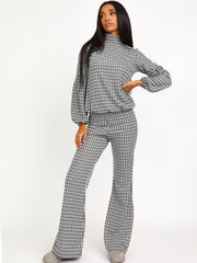 Dogtooth-Ballonhülle Top & Fackelhosen Co-ordte