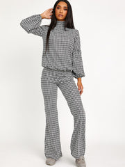 Dogtooth-Ballonhülle Top & Fackelhosen Co-ordte