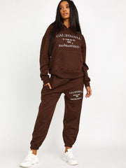 Embroidered California Hooded Fleece Co-ord