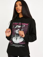 Blijf nieuwsgierige grafische print hoodie