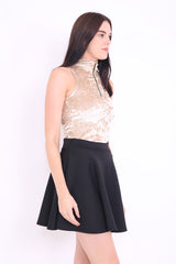 Crushed Velour Zipper Bodysuit