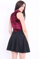 Crushed Velour Zipper Bodysuit