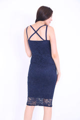 Glitter Lace Gedekte buste buste midi -jurk