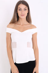 Insertar malla Bardot Peplum Top