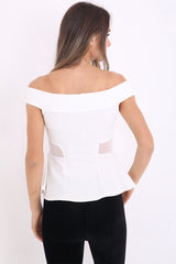 Insertar malla Bardot Peplum Top