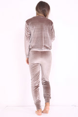 Stripe Panel Velour Loungewear Two Piece Coordinate Suit