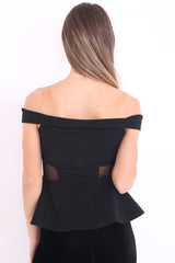 Insertar malla Bardot Peplum Top