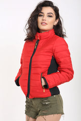 Pandelen zijkanten gewatteerde gewatteerde puffer bubbeljas