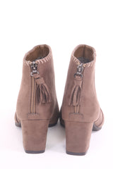 Faux Suede Tasseled Zip Ankle Boots