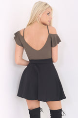 Crepe Cami Frill Bodysuit