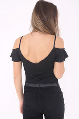 Crepe Cami Frill Bodysuit