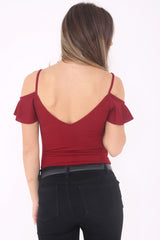 Crepe Cami Frill Bodysuit