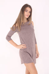 Gewebter Strickkalter Schulter -Tunika -Kleid