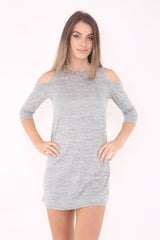 Gewebter Strickkalter Schulter -Tunika -Kleid