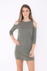 Gewebter Strickkalter Schulter -Tunika -Kleid