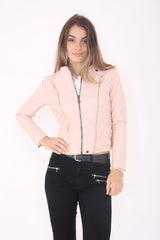 Triple Zip Detail Faux Leather Biker Jacket