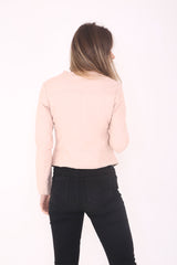 Faux Leder Reißverschluss Detail Bikerjacke