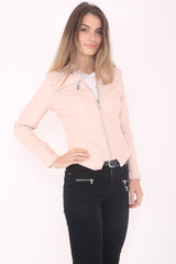 Faux Leder Reißverschluss Detail Bikerjacke