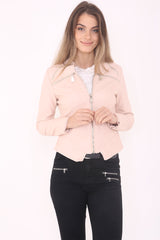 Faux Leder Reißverschluss Detail Bikerjacke