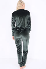 Stripe Panel Velour Loungewear Two Piece Coordinate Suit