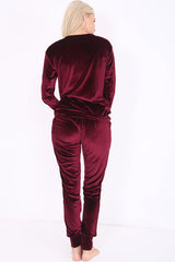 Stripe Panel Velour Loungewear Two Piece Coordinate Suit