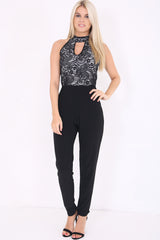 Superposición de encaje de brillo Superpiso de cuello alto