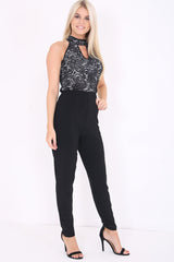 Superposición de encaje de brillo Superpiso de cuello alto