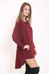 Oversized Melange Baggy Dress Top