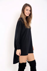 Oversized Melange Baggy Dress Top