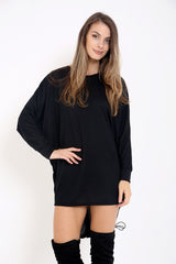 Oversized Melange Baggy Dress Top