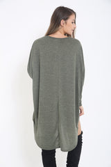 Oversized Melange Baggy Dress Top