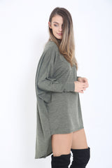 Oversized Melange Baggy Dress Top