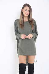 Oversized Melange Baggy Dress Top