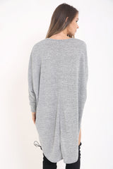 Oversized Melange Baggy Dress Top
