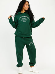 Embroidered French Riviera Hooded Fleece Co-ord