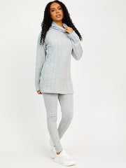 Soft Brushed Ribbed Roll Neck Top & Leggings Co-ord