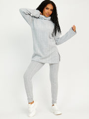 Soft Brushed Ribbed Roll Neck Top & Leggings Co-ord