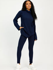 Soft Brushed Ribbed Roll Neck Top & Leggings Co-ord