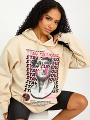 Blijf nieuwsgierige grafische print hoodie