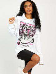 Blijf nieuwsgierige grafische print hoodie