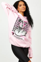 Blijf nieuwsgierige grafische print hoodie