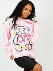 Schattige teddy grafische print hoodie