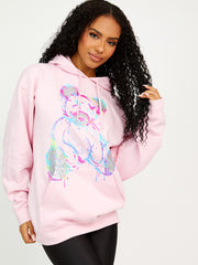 Colour Drip Teddy Graphic Print Hoodie