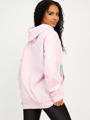 Colour Drip Teddy Graphic Print Hoodie