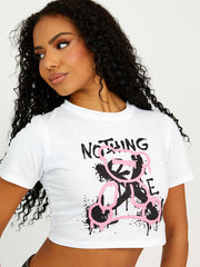 Nothing Graphic Printed Crop Top