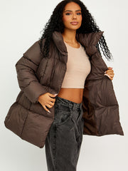 Oversized Padded Jacket With Belt