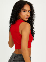 Los Angeles geribbelde vest -crop top