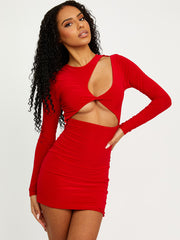 Schneiden Sie das Kleid von Twist Front Slinky Bodycon aus