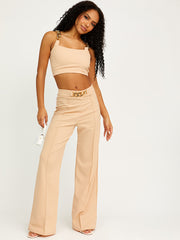 Chain Detail Crop Top & Trouser Co-ord