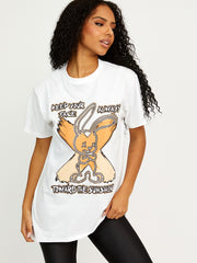 Camiseta impresa gráfica de conejito